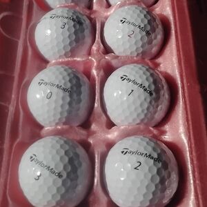 TaylorMade White Golf Ball Mix with Numbered Prints